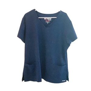 [ GREYS ANATOMY ] navy blue scrub top